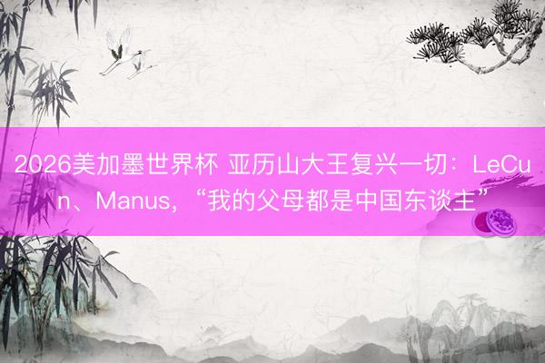 2026美加墨世界杯 亚历山大王复兴一切：LeCun、Manus，“我的父母都是中国东谈主”