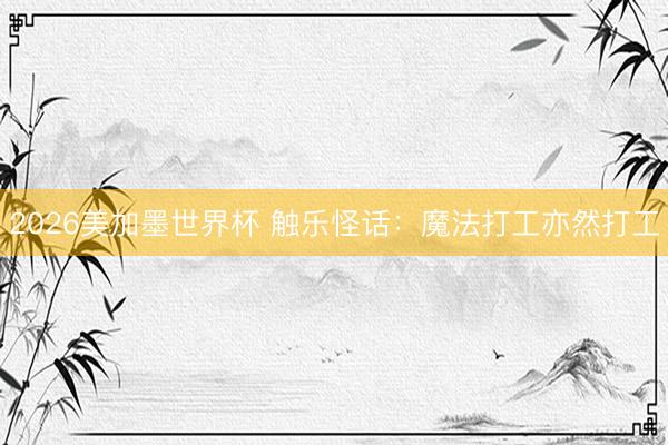 2026美加墨世界杯 触乐怪话：魔法打工亦然打工