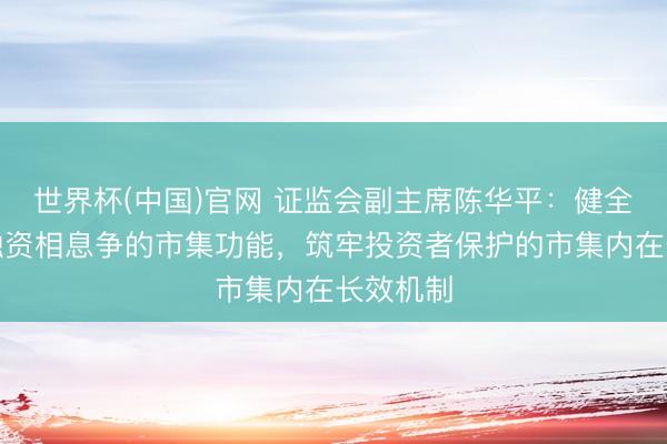 世界杯(中国)官网 证监会副主席陈华平：健全投资和融资相息争的市集功能，筑牢投资者保护的市集内在长效机制