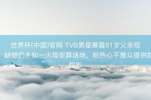 世界杯(中国)官网 TVB男星暴露81岁父亲现状，缺憾仍未知一火母安葬场地，盼热心不雅众提供踪影