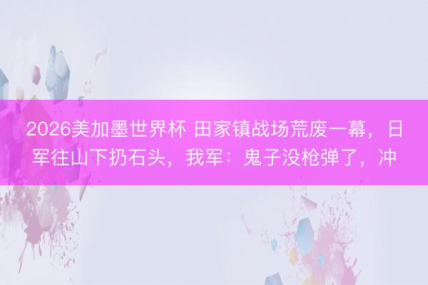 2026美加墨世界杯 田家镇战场荒废一幕，日军往山下扔石头，我军：鬼子没枪弹了，冲