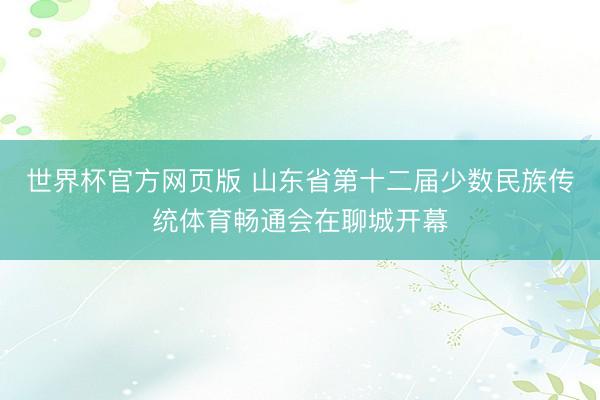 世界杯官方网页版 山东省第十二届少数民族传统体育畅通会在聊城开幕