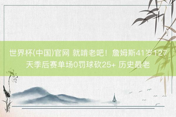 世界杯(中国)官网 就啃老吧！詹姆斯41岁127天季后赛单场0罚球砍25+ 历史最老