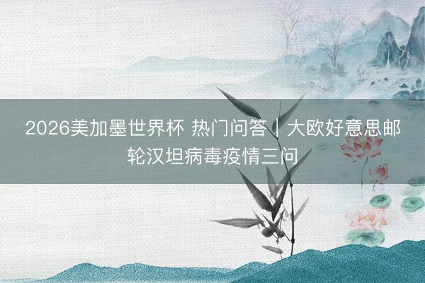 2026美加墨世界杯 热门问答｜大欧好意思邮轮汉坦病毒疫情三问