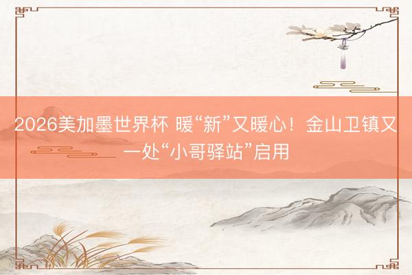 2026美加墨世界杯 暖“新”又暖心！金山卫镇又一处“小哥驿站”启用